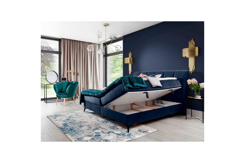 Boxmadras Eltap Aderito - 140x200 cm, Kronos 09, Kronos 09 Pasy 2, Mørkeblå - Møbler - Senge - Kontinentalsenge