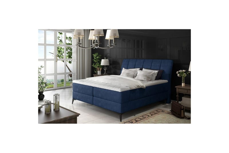 Boxmadras Eltap Aderito - 140x200 cm, Kronos 09, Kronos 09 Pasy 2, Mørkeblå - Møbler - Senge - Kontinentalsenge