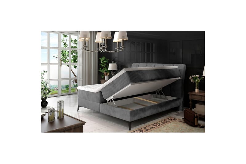 Boxmadras Eltap Aderito - 140x200 cm, Paros 05, Paros 05 Pasy 2, Lys Grå - Møbler - Senge - Kontinentalsenge