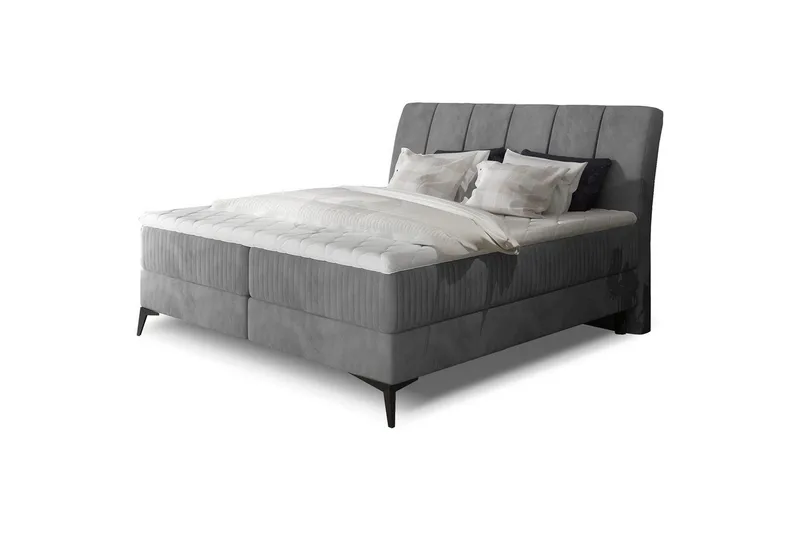 Boxmadras Eltap Aderito - 160x200 cm, Jasmine 90, Grå - Møbler - Senge - Kontinentalsenge