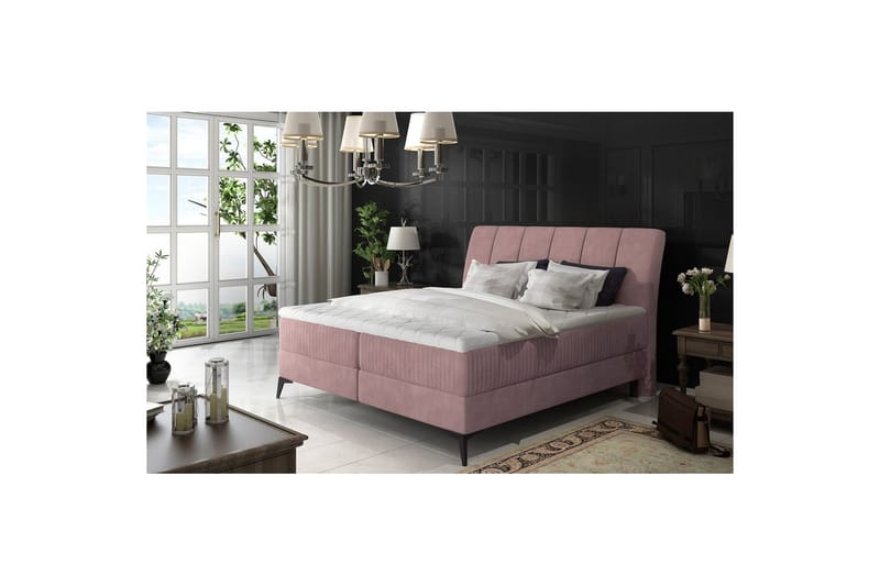 Boxmadras Eltap Aderito - 160x200 cm, Soro 61, Soro 61 Pasy 2, Pink - Møbler - Senge - Kontinentalsenge