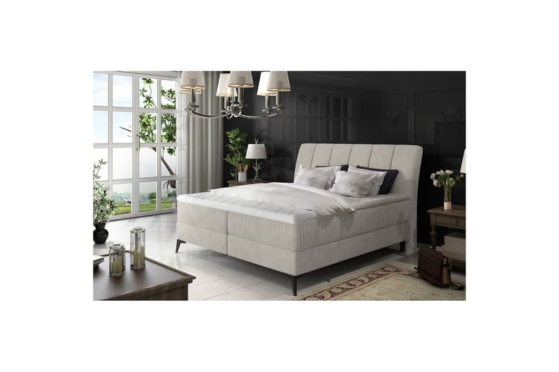 Boxmadras Eltap Aderito - 160x200 cm, Soro 83, Hvid - Møbler - Senge - Kontinentalsenge