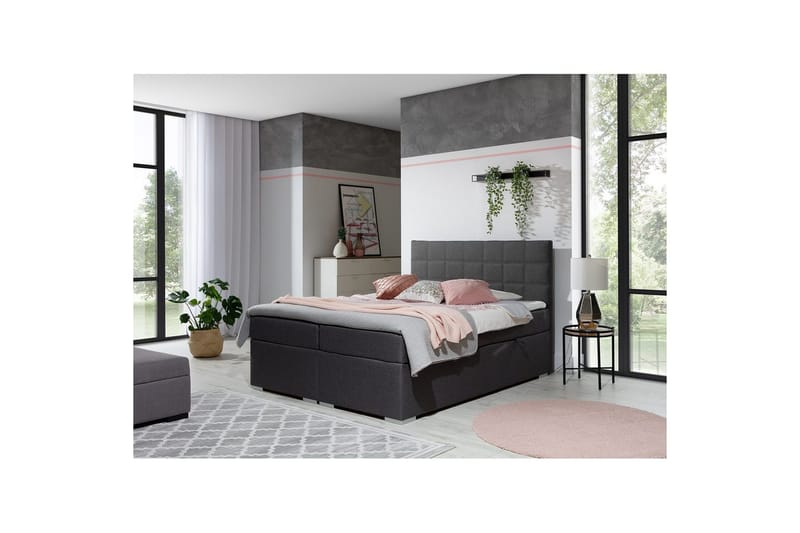 Boxmadras Eltap Alice - 140x200 cm, Sawana 05, Grå - Møbler - Senge - Kontinentalsenge