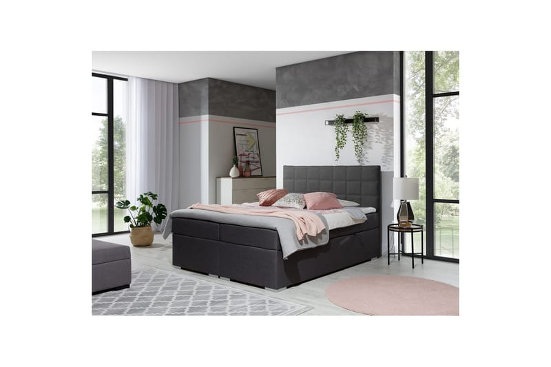 Boxmadras Eltap Alice - 140x200 cm, Sawana 05, Grå - Møbler - Senge - Kontinentalsenge