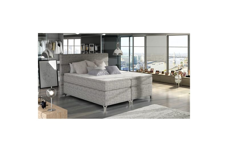 Boxmadras Eltap Amadeo - Berlin 01, Grå, 160x200 cm - Møbler - Senge - Komplet sengepakke