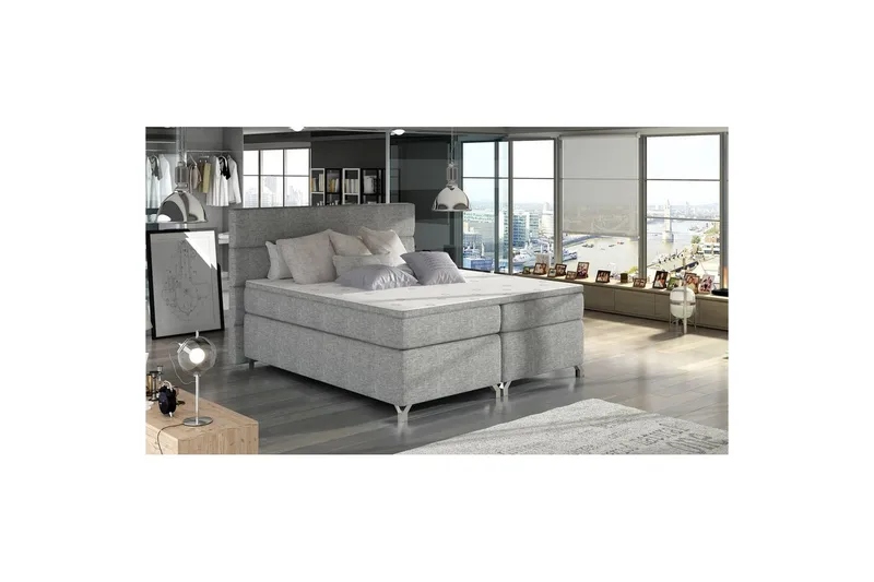 Boxmadras Eltap Amadeo, Sawana 21, Grå, 140x200 cm