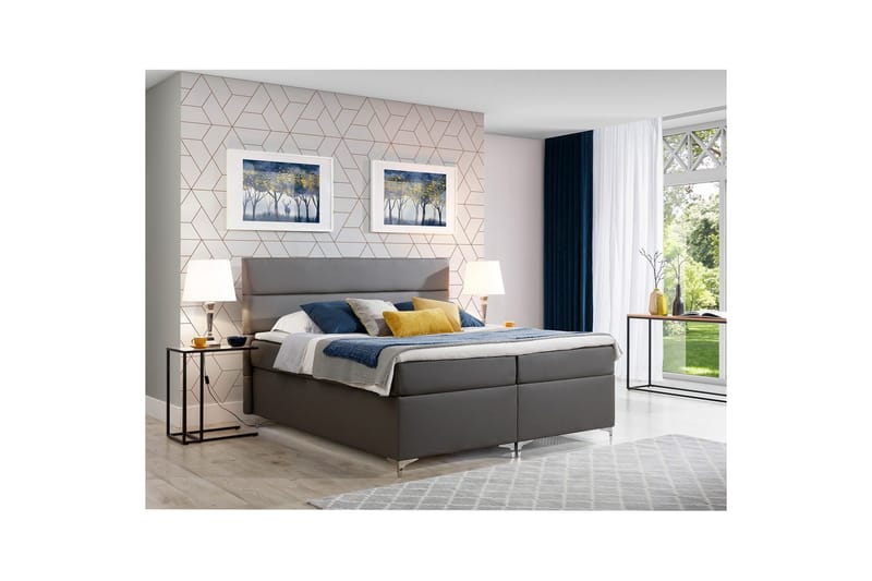 Boxmadras Eltap Amadeo - Soft 29, Grå, 140x200 cm - Møbler - Senge - Komplet sengepakke