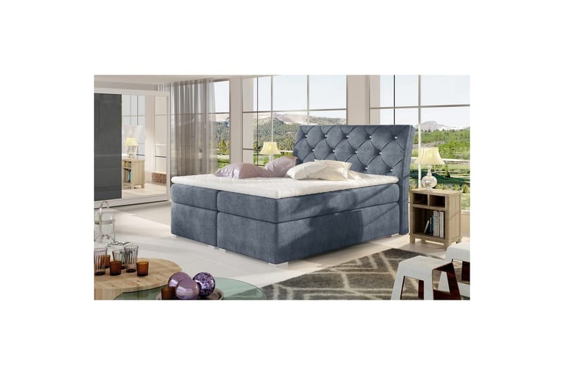Boxmadras Eltap Balvin - 140x200 cm, Omega 86, Blå - Møbler - Senge - Kontinentalsenge