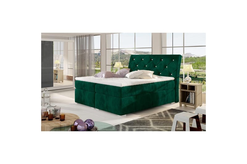 Boxmadras Eltap Balvin - 160x200 cm, Kronos 19, Mørkegrøn - Møbler - Senge - Kontinentalsenge