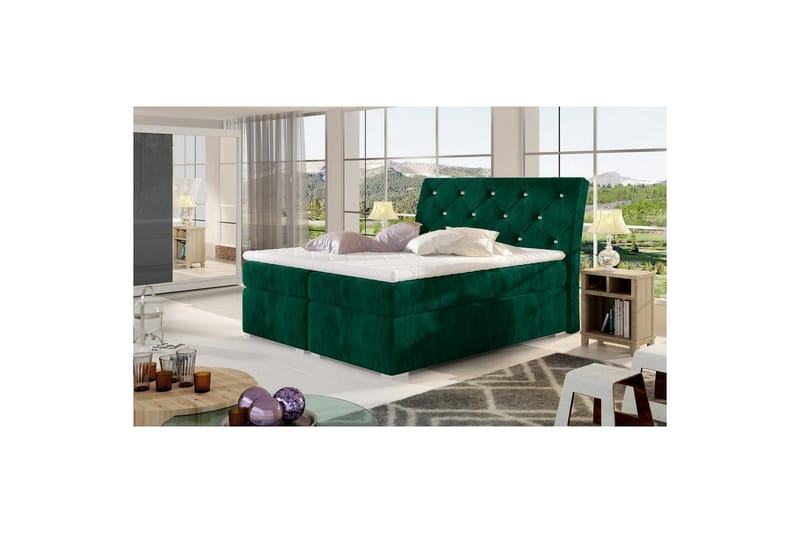 Boxmadras Eltap Balvin - 160x200 cm, Kronos 19, Mørkegrøn - Møbler - Senge - Kontinentalsenge