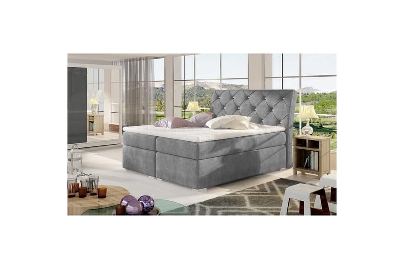 Boxmadras Eltap Balvin - 160x200 cm, Omega 13, Mørkegrå - Møbler - Senge - Kontinentalsenge