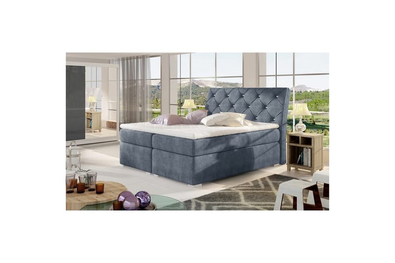 Boxmadras Eltap Balvin - 160x200 cm, Omega 86, Blå - Møbler - Senge - Kontinentalsenge
