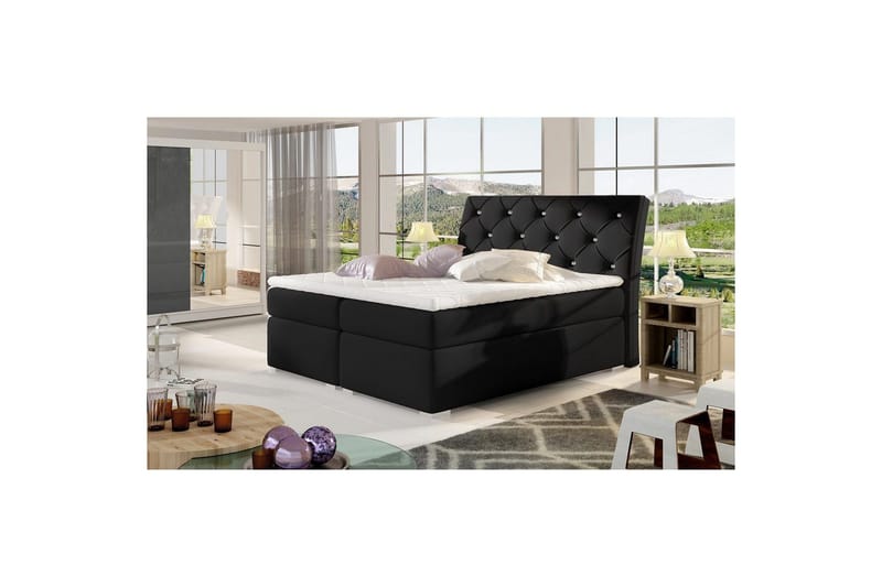 Boxmadras Eltap Balvin - 160x200 cm, Soft 11, Sort - Møbler - Senge - Kontinentalsenge