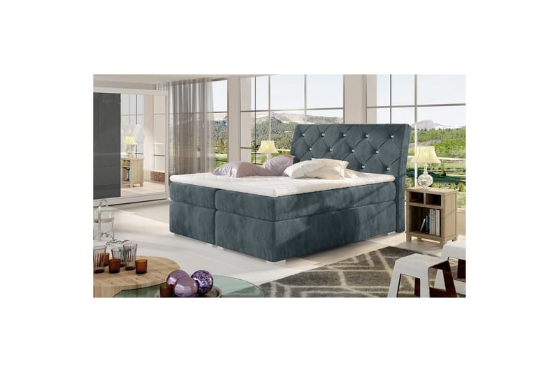 Boxmadras Eltap Balvin - 160x200 cm, Paros 06, Mørkegrå - Møbler - Senge - Kontinentalsenge