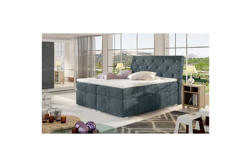 Boxmadras Eltap Balvin - 160x200 cm, Paros 06, Mørkegrå - Møbler - Senge - Kontinentalsenge