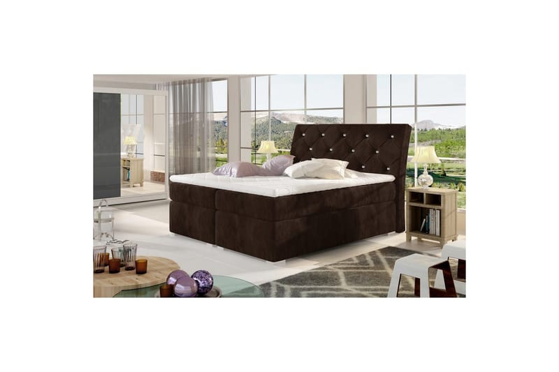 Boxmadras Eltap Balvin - 180x200 cm, Kronos 06, Brun - Møbler - Senge - Kontinentalsenge