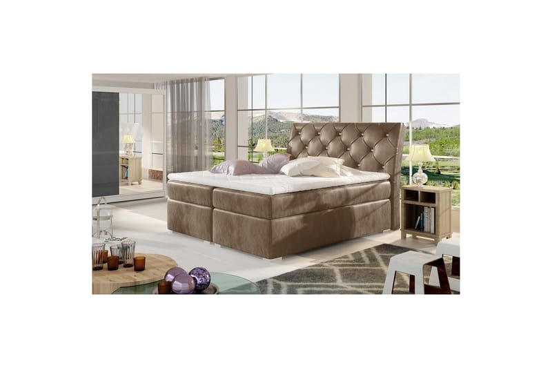 Boxmadras Eltap Balvin - 180x200 cm, Monolith 09, Brun - Møbler - Senge - Kontinentalsenge