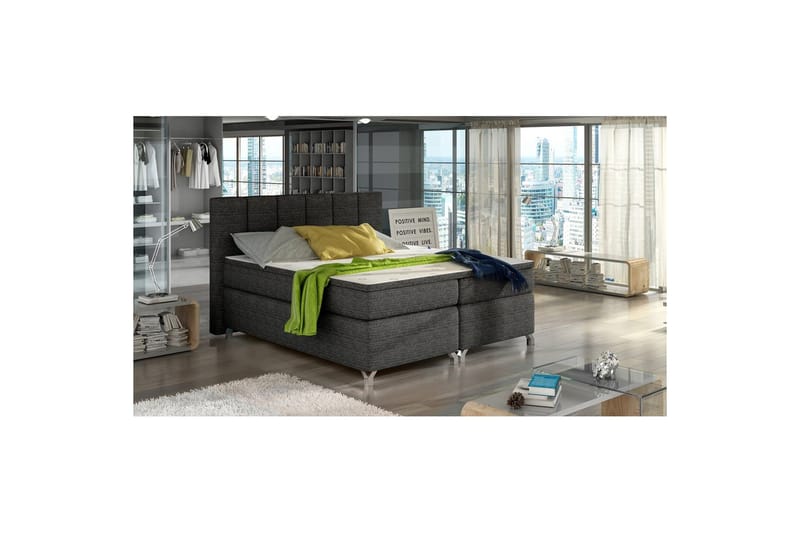 Boxmadras Eltap Basilio - Berlin 02, Mørkegrå, 160x200 cm - Møbler - Senge - Kontinentalsenge