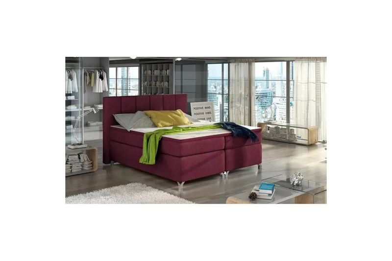 Boxmadras Eltap Basilio - Rivera 59, Rød, 180x200 cm - Møbler - Senge - Kontinentalsenge