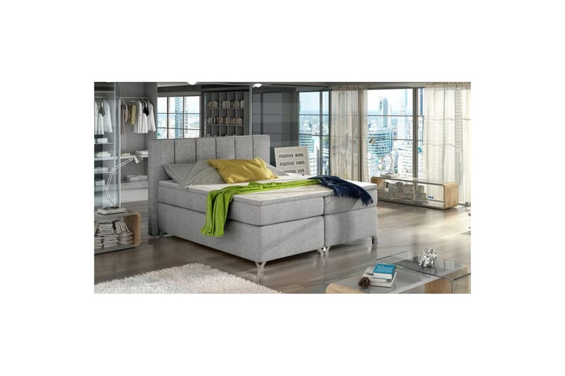 Boxmadras Eltap Basilio - Sawana 21, Grå, 140x200 cm - Møbler - Senge - Kontinentalsenge