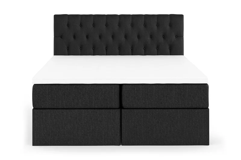 Boxy Box Bed 160x200 cm Komplet Sengepakke med Opbevaring, Sort/Grå