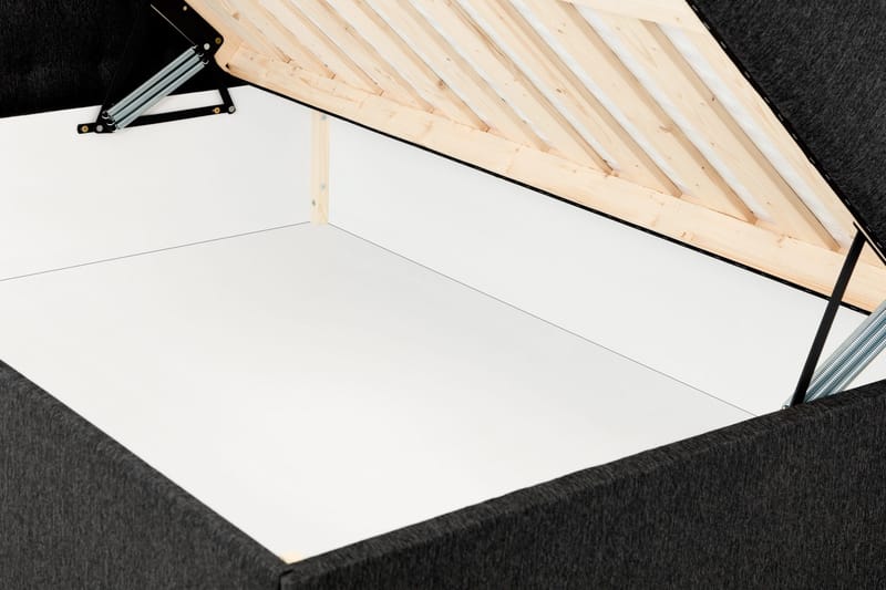 Boxy Box Bed 160x200 cm Komplet Sengepakke med Opbevaring - Sort/Grå - Møbler - Senge - Komplet sengepakke