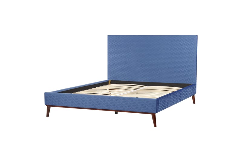 Braydon Sengeramme 180x200 cm, Blå/Mørkt træ