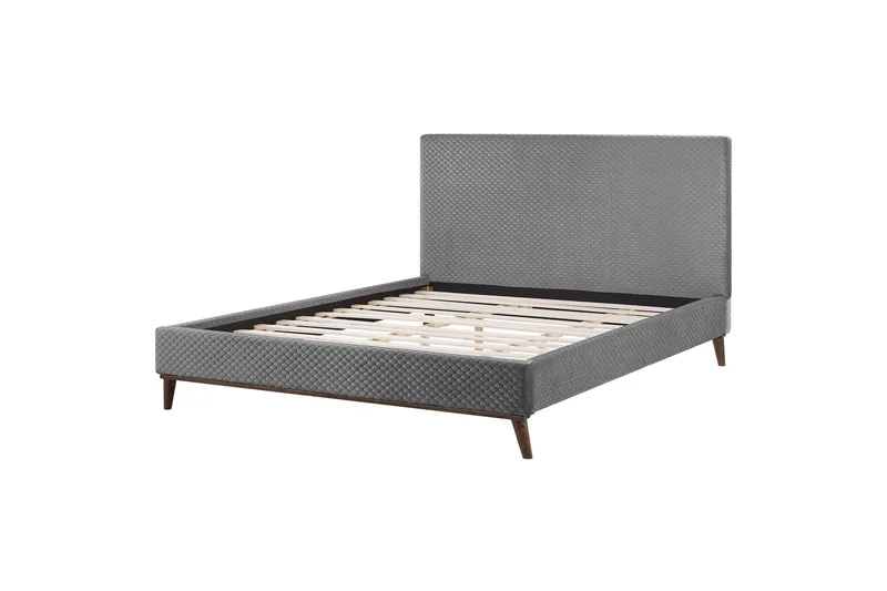 Braydon Sengeramme 180x200 cm, Grå/Mørkt træ