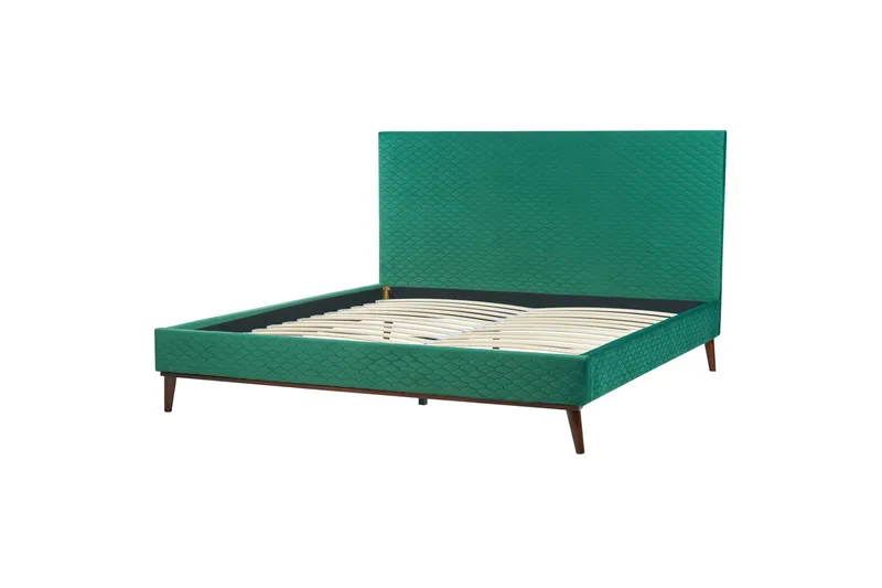 Braydon Sengeramme 180x200 cm, Grøn/Mørkt træ
