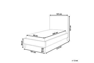 Braydon Sengeramme 90x200 cm - Hvid/Mørkt træ - Møbler - Senge - Sengeramme & sengestel