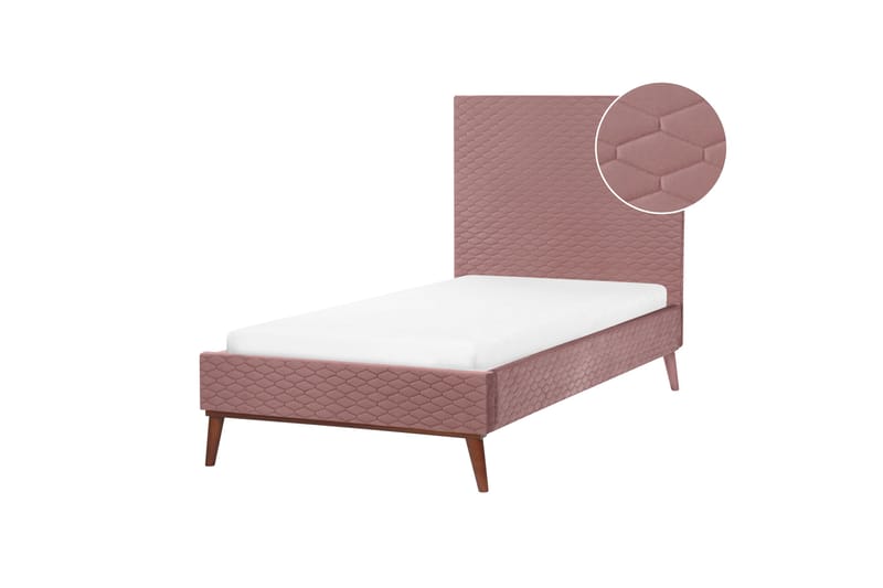 Braydon Sengeramme 90x200 cm - Rosa/Mørkt træ - Møbler - Senge - Sengeramme & sengestel