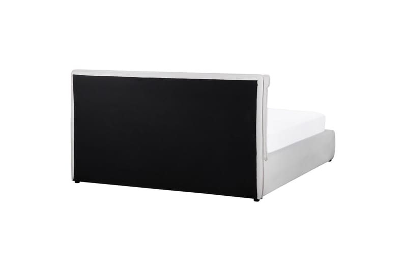 Braylon Sengeramme 160x200 cm i Fløjl med Opbevaring og Sengegavl - Hvid - Møbler - Senge - Sengeramme & sengestel
