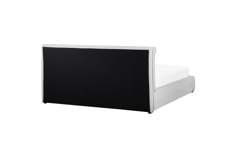 Braylon Sengeramme 180x200 cm i Fløjl med Opbevaring og Sengegavl - Hvid - Møbler - Senge - Sengeramme & sengestel
