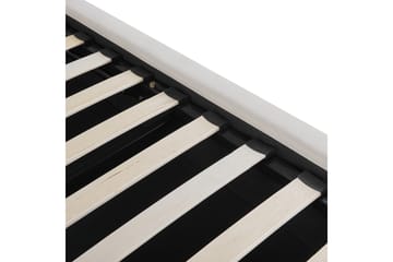 Braylon Sengeramme 180x200 cm i Fløjl med Opbevaring og Sengegavl - Hvid - Møbler - Senge - Sengeramme & sengestel