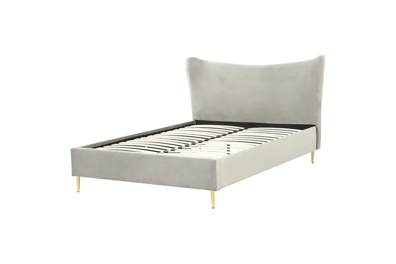 Briley Sengeramme 140x200 cm, Lys grå/Guld