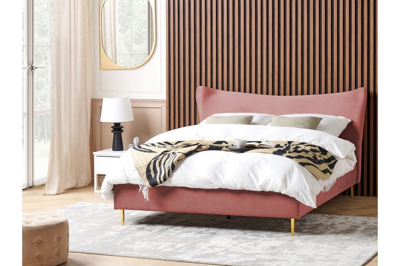 Briley Sengeramme 180x200 cm - Rosa/Guld - Møbler - Senge - Sengeramme & sengestel