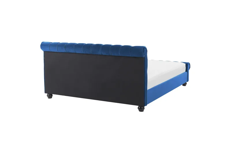 Bronson Sengeramme 180x200 cm - Blå/Mørkt træ - Møbler - Senge - Vandseng