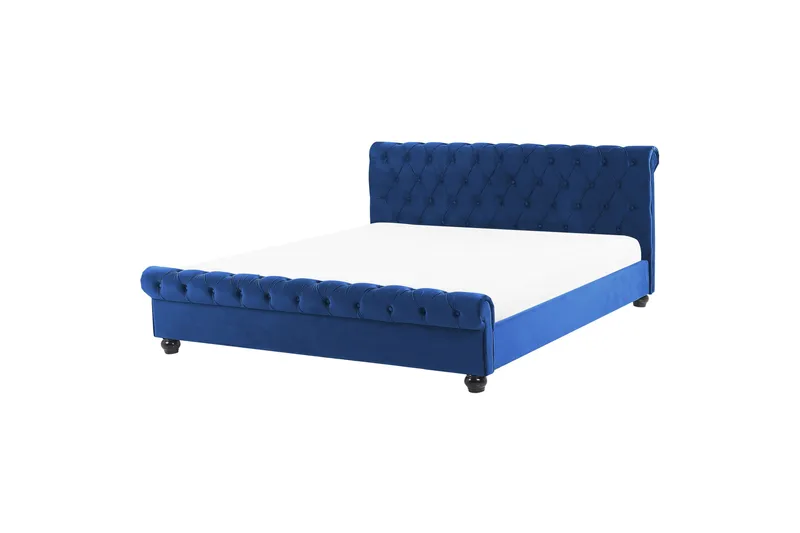 Bronson Sengeramme 180x200 cm - Blå/Mørkt træ - Møbler - Senge - Vandseng