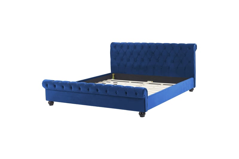 Bronson Vandseng 180x200 cm, Blå/Mørkt træ