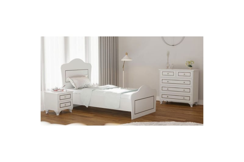 Brynor Sengeramme 90x190 cm - Mat Hvid - Møbler - Senge - Sengeramme & sengestel