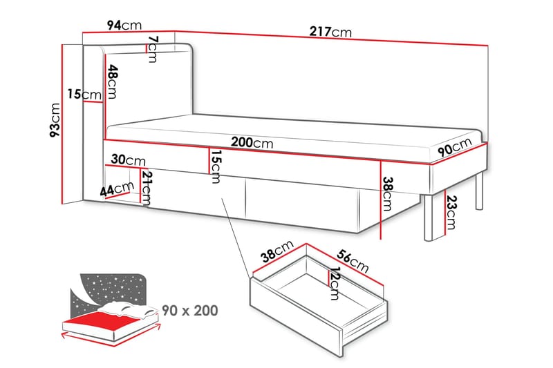 Buhan Sengeramme 90x200 cm - Beige / Brun - Møbler - Senge - Sengeramme & sengestel