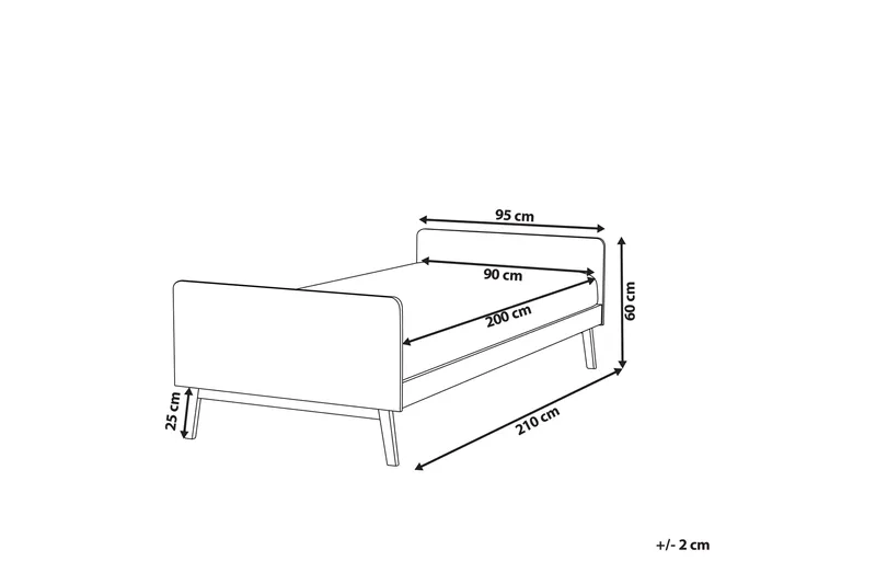 Burt Sengeramme 90x200 cm - Blå - Møbler - Senge - Sengeramme & sengestel
