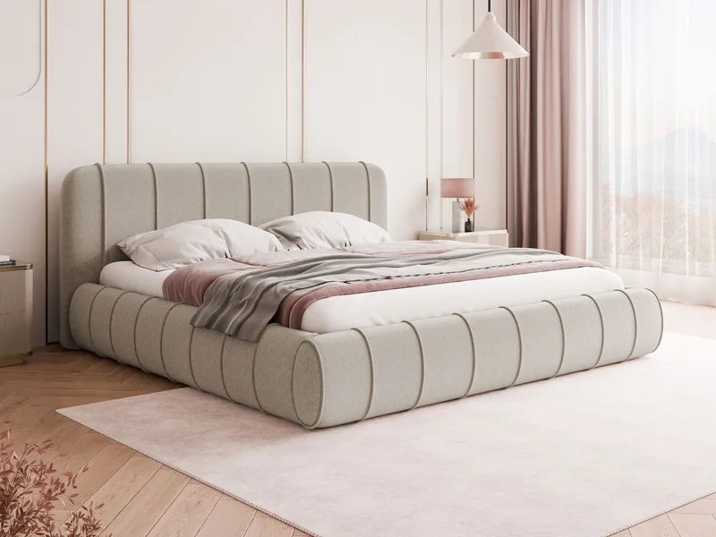 Calrosin Sengeramme 160x200 cm med Opbevaring - Beige - Møbler - Senge - Sengeramme & sengestel