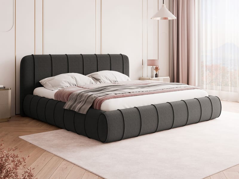 Calrosin Sengeramme 180x200 cm med Opbevaring - Grå - Møbler - Senge - Sengeramme & sengestel