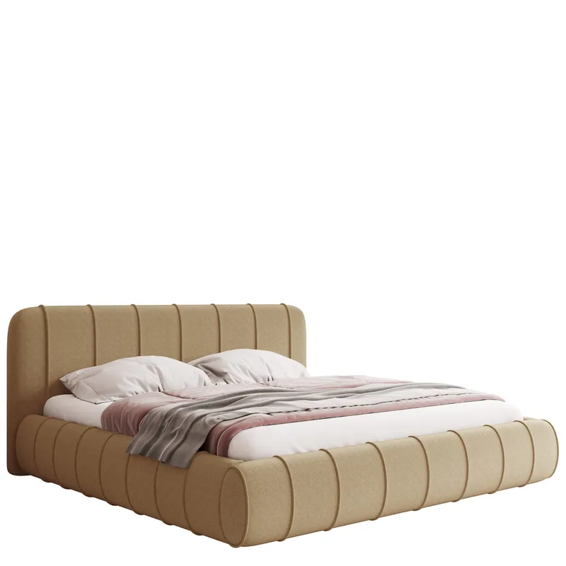 Calrosin Sengeramme 180x200 cm med Opbevaring, Mørk beige