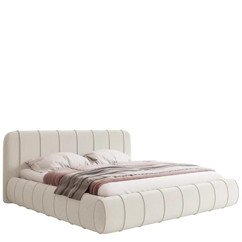 Calrosin Sengeramme 200x200 cm med Opbevaring, Hvid