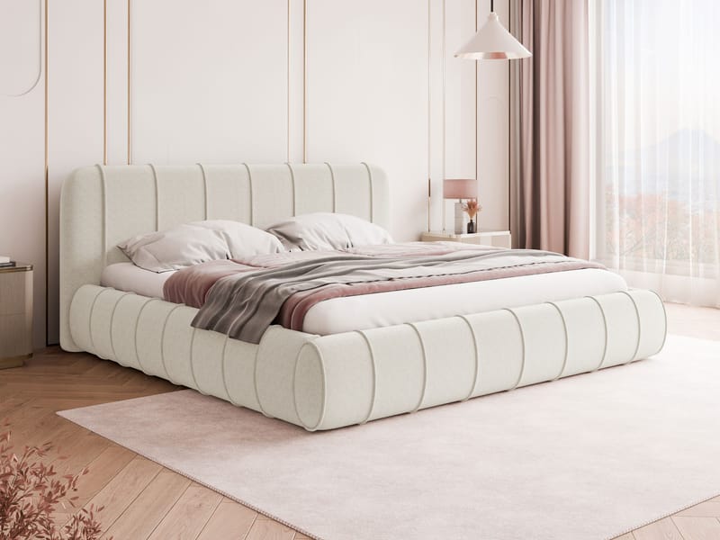 Calrosin Sengeramme 200x200 cm med Opbevaring - Hvid - Møbler - Senge - Sengeramme & sengestel