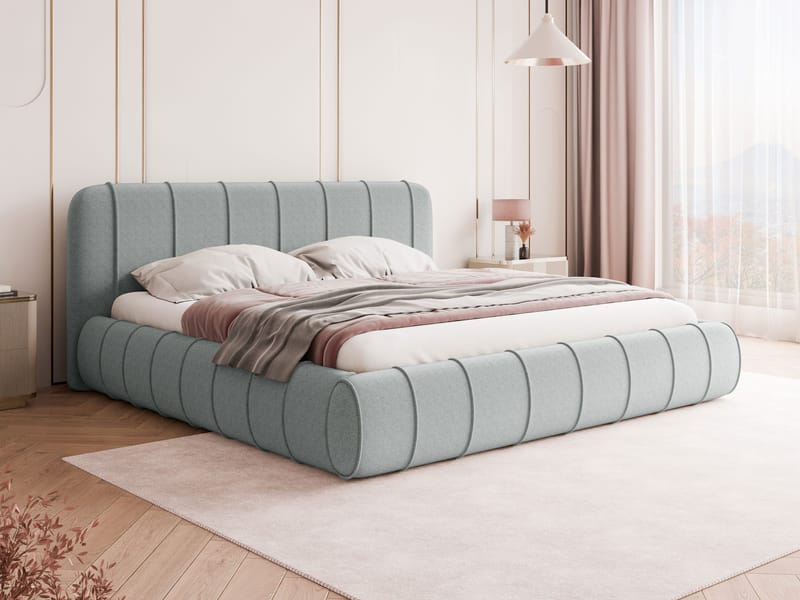Calrosin Sengeramme 200x200 cm med Opbevaring - Lysegrå - Møbler - Senge - Sengeramme & sengestel