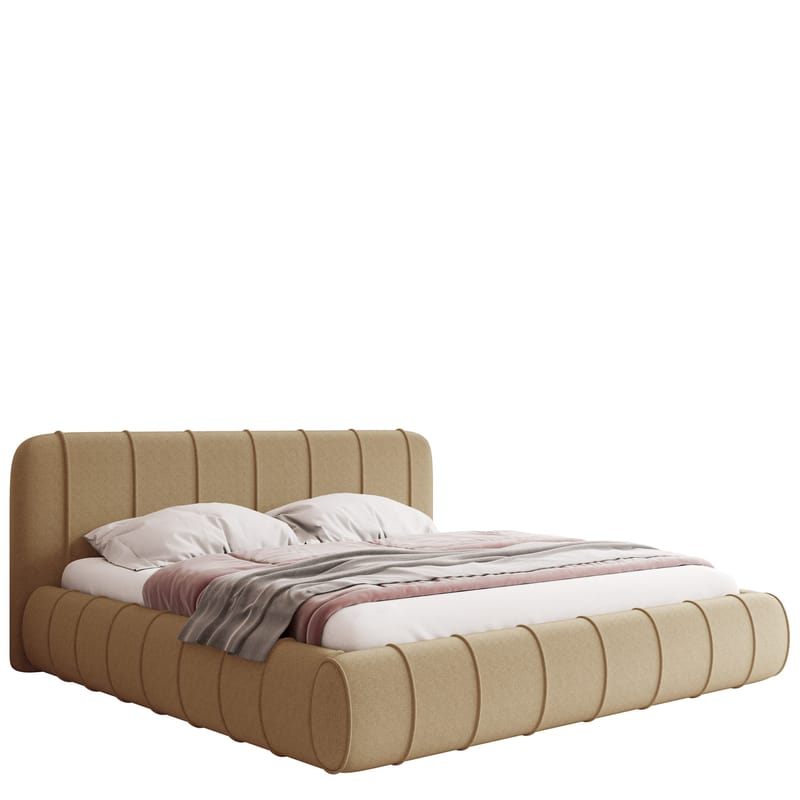 Calrosin Sengeramme 200x200 cm med Opbevaring, Mørk beige