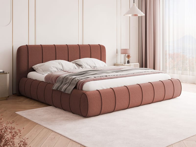 Calrosin Sengeramme 200x200 cm med Opbevaring - Rosa - Møbler - Senge - Sengeramme & sengestel